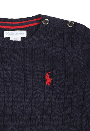 Maglia neonato Ralph Lauren blu navy in cotone