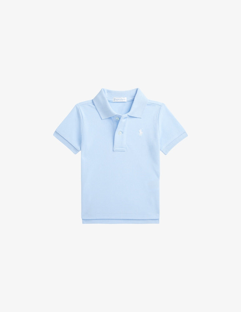 Polo neonato Ralph Lauren celeste in piquet di cotone | ViaMonte Shop