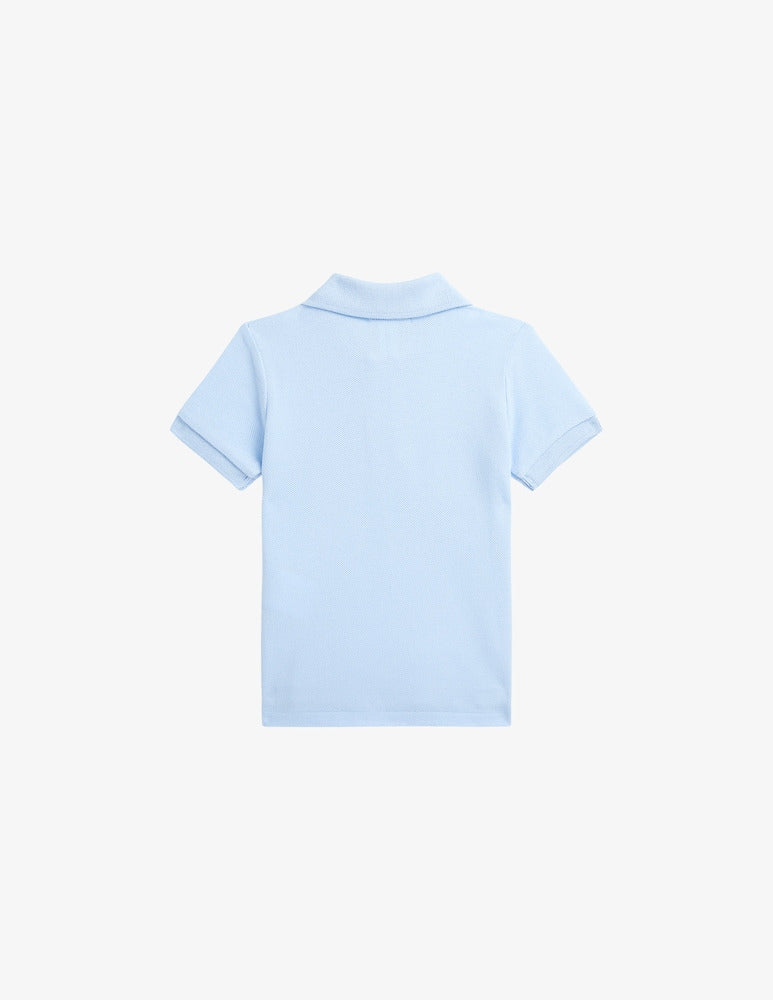 Polo neonato Ralph Lauren celeste in piquet di cotone | ViaMonte Shop