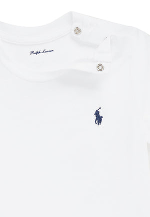 T-shirt neonato Ralph Lauren bianca in cotone