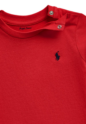 T-shirt neonato Ralph Lauren rossa in cotone | ViaMonte Shop