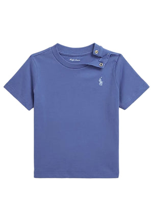 T-shirt neonato Ralph Lauren blu in cotone