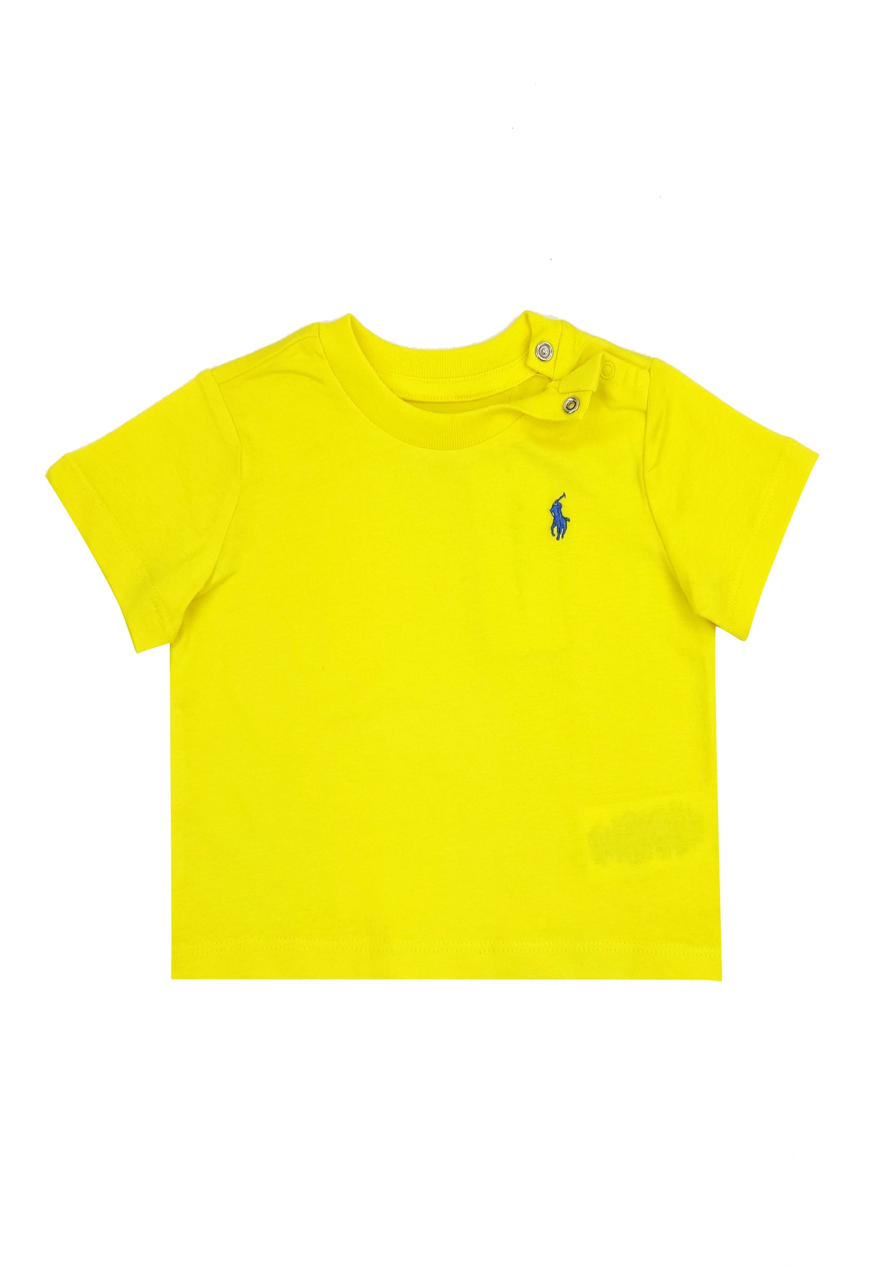 T-shirt neonato Ralph Lauren gialla in cotone