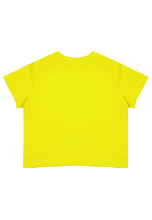 T-shirt neonato Ralph Lauren gialla in cotone