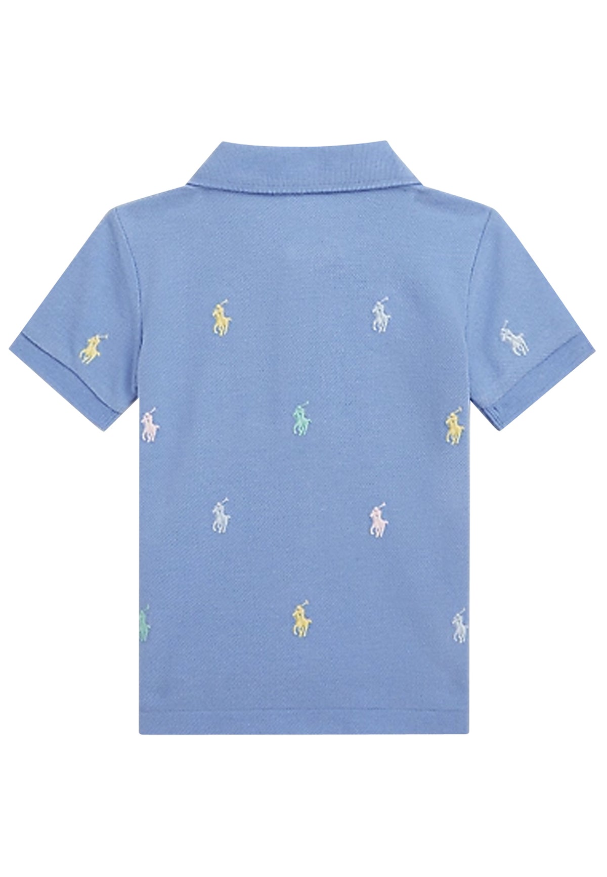 Polo neonato Ralph Lauren azzurra in piquet di cotone | ViaMonte Shop