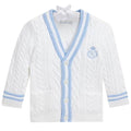 Cardigan neonato Ralph Lauren bianco in cotone | ViaMonte Shop