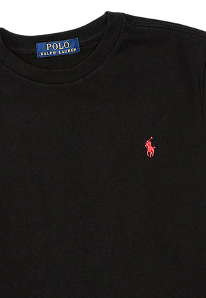 T-shirt bambino Ralph Lauren nera in cotone | ViaMonte Shop