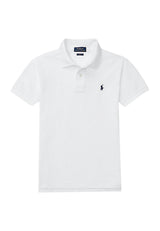 Polo bambino Ralph Lauren bianca in piquet di cotone | ViaMonte Shop