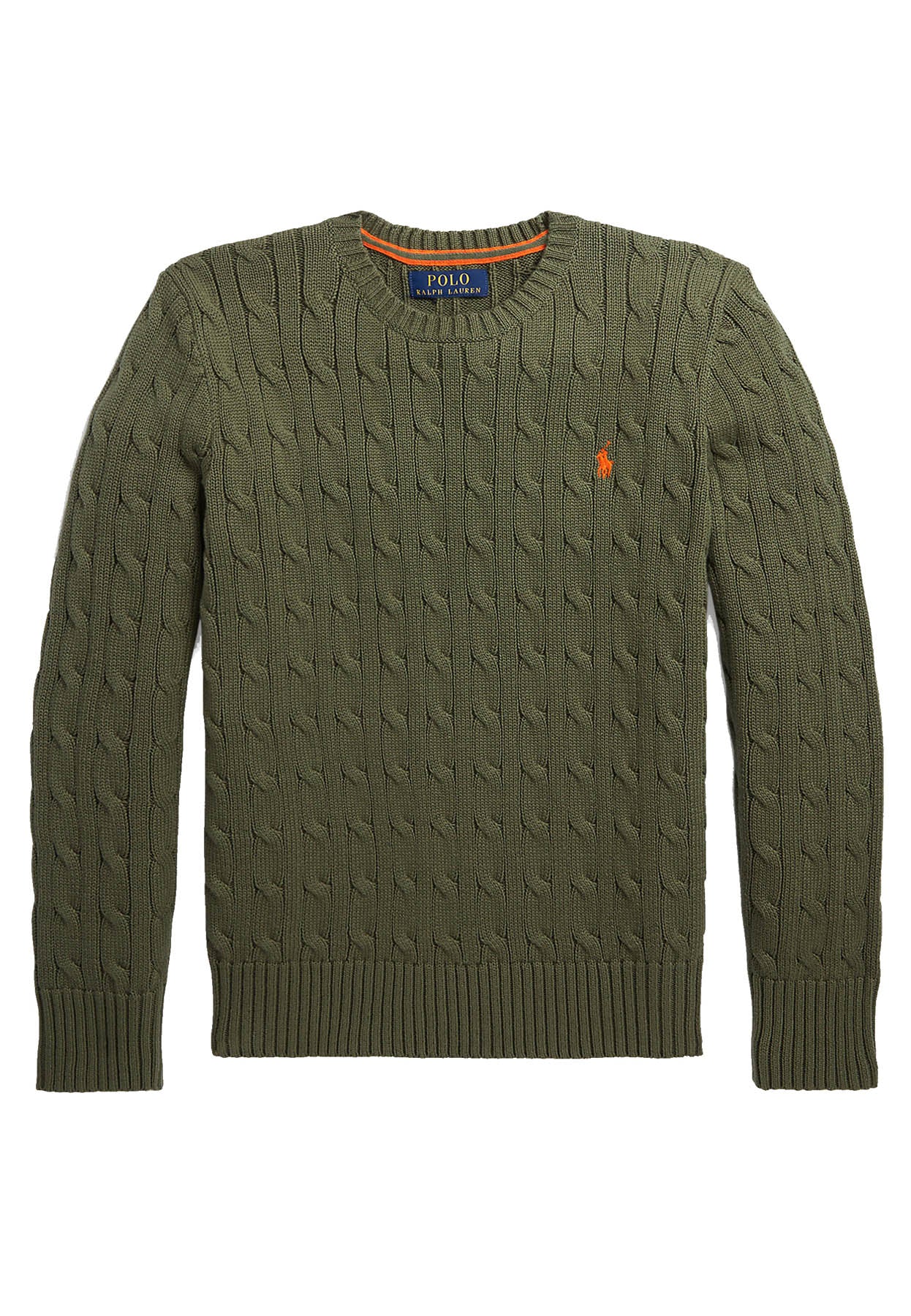 Maglia bambino Ralph Lauren Kids girocollo verde in cotone | ViaMonte Shop