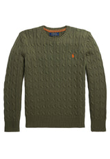 Maglia bambino Ralph Lauren Kids girocollo verde in cotone | ViaMonte Shop
