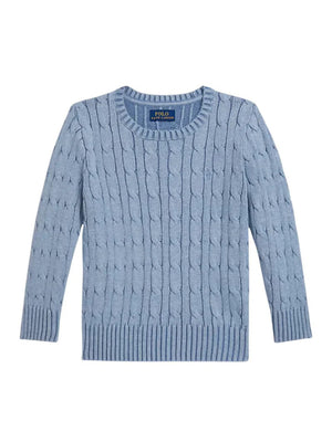 Maglia bambino Ralph Lauren Kids azzurro polvere in cotone | ViaMonte Shop