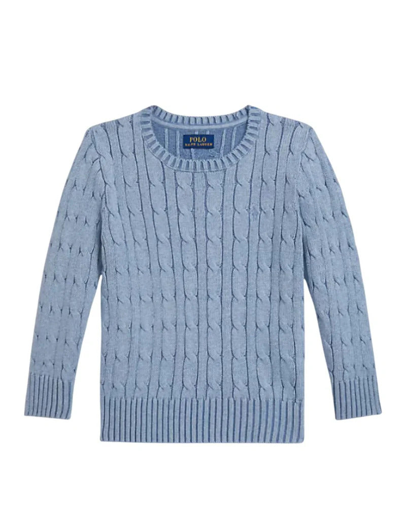 Maglia bambino Ralph Lauren Kids azzurro polvere in cotone | ViaMonte Shop