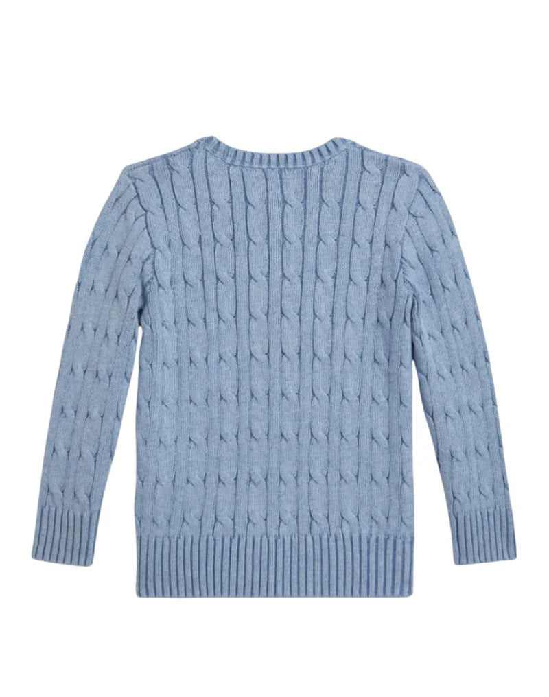 Maglia bambino Ralph Lauren Kids azzurro polvere in cotone | ViaMonte Shop