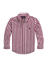 Camicia bambino Ralph Lauren bianca/rossa in cotone | ViaMonte Shop