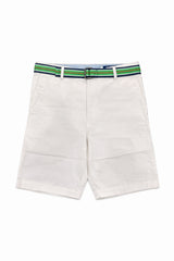 Bermuda bambino Ralph Lauren bianco in twill stretch | ViaMonte Shop
