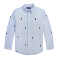 Camicia bambino Ralph Lauren azzurra in cotone | ViaMonte Shop