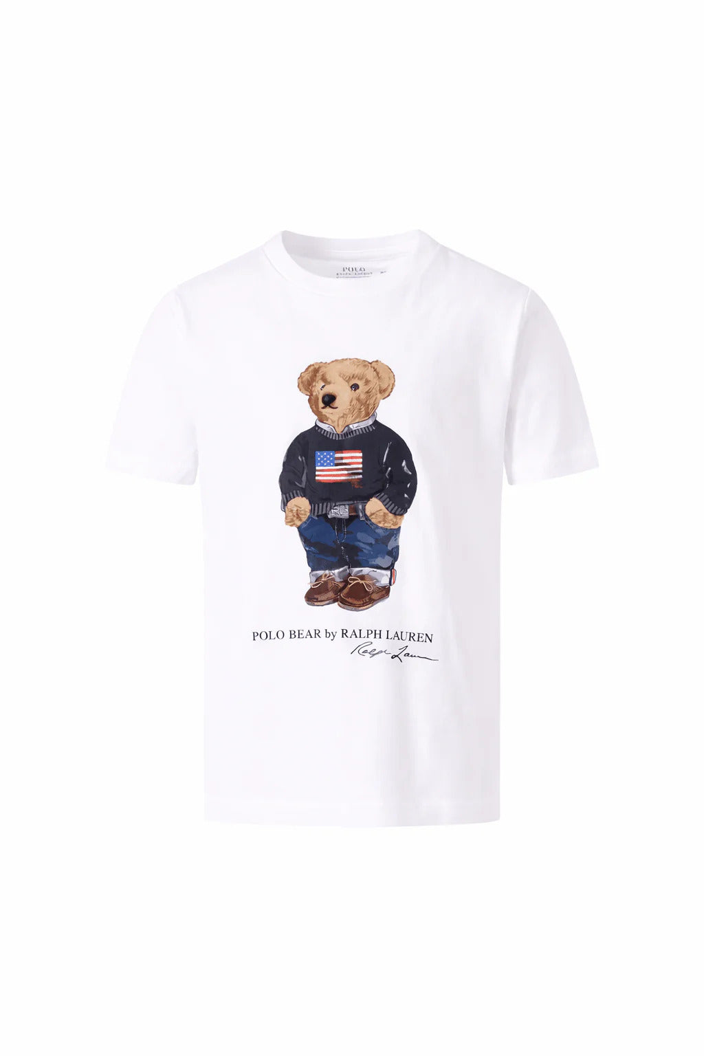 T-shirt bambino Ralph Lauren bianca in jersey di cotone | ViaMonte Shop