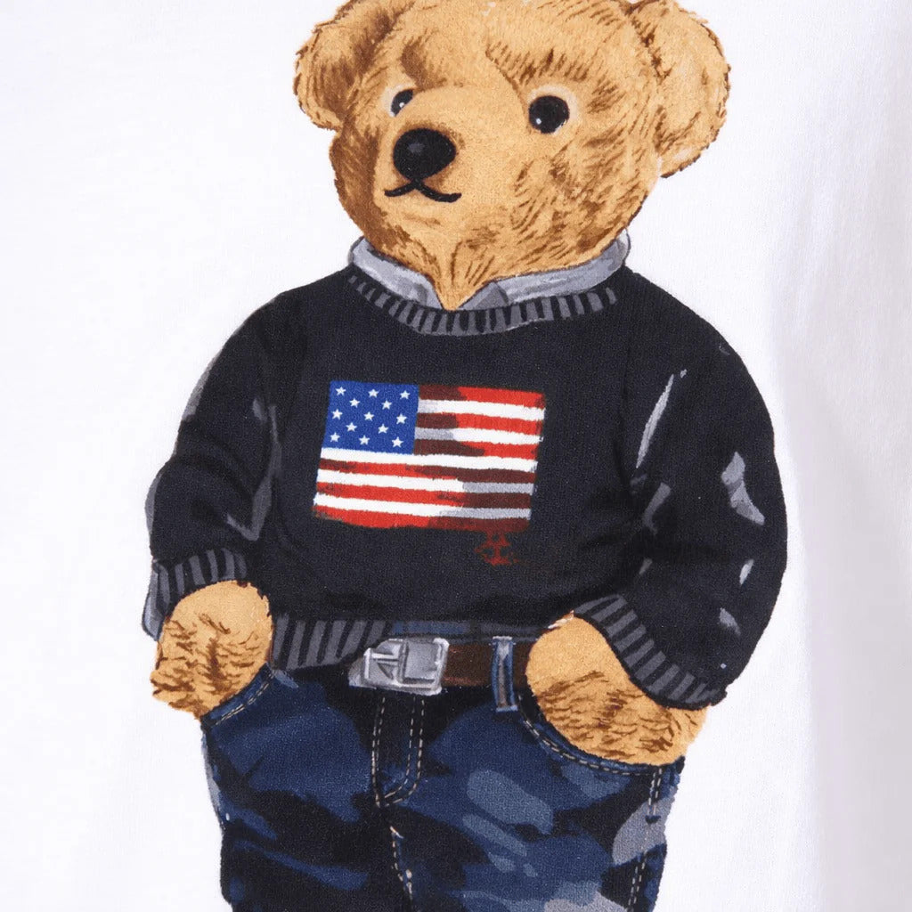 T-shirt bambino Ralph Lauren bianca in jersey di cotone | ViaMonte Shop