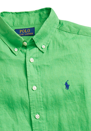 Camicia bambino Ralph Lauren verde in lino | ViaMonte Shop