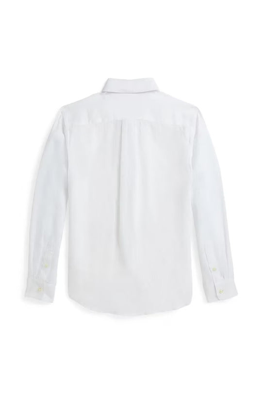 Camicia bambino Ralph Lauren bianca in lino | ViaMonte Shop
