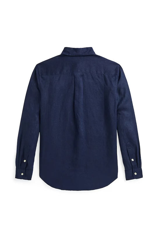 Camicia bambino Ralph Lauren blu in lino | ViaMonte Shop