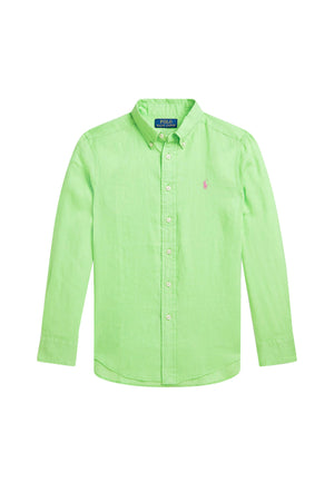 Camicia bambino Ralph Lauren verde in lino | ViaMonte Shop