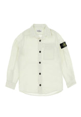 Camicia bambino Stone Island verde salvia in lino | ViaMonte Shop
