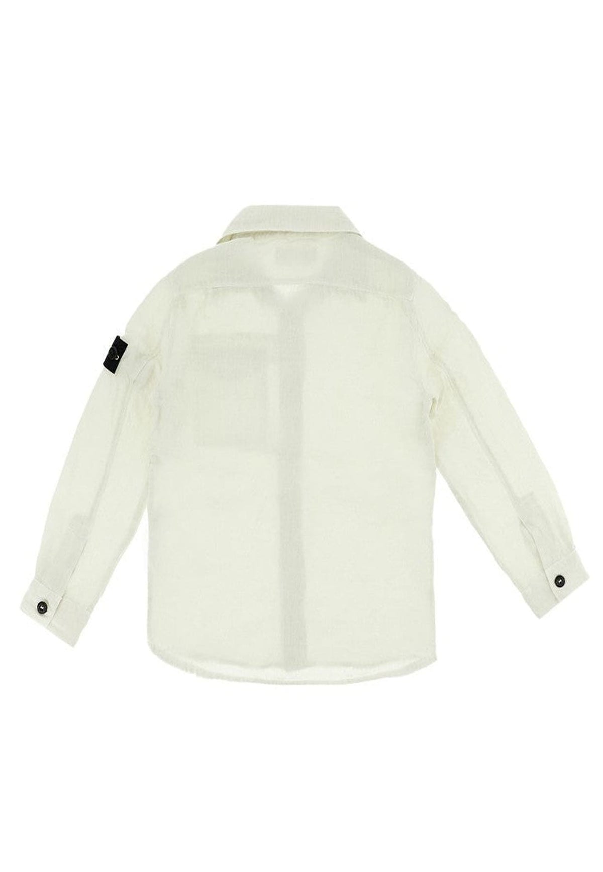 Camicia bambino Stone Island verde salvia in lino | ViaMonte Shop