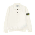 Maglia a polo bambino Stone Island bianca in cotone | ViaMonte Shop