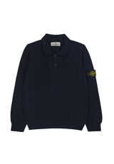 Maglia a polo bambino Stone Island blu navy in cotone | ViaMonte Shop
