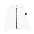Felpa bambino Stone Island bianca in cotone | ViaMonte Shop
