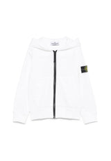 Felpa bambino Stone Island bianca in cotone | ViaMonte Shop