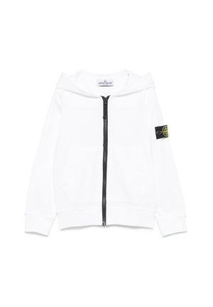 Felpa bambino Stone Island bianca in cotone | ViaMonte Shop