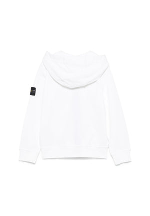 Felpa bambino Stone Island bianca in cotone | ViaMonte Shop