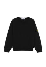 Felpa bambino Stone Island nera in cotone | ViaMonte Shop