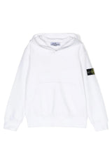 Felpa bambino Stone Island bianca in cotone | ViaMonte Shop