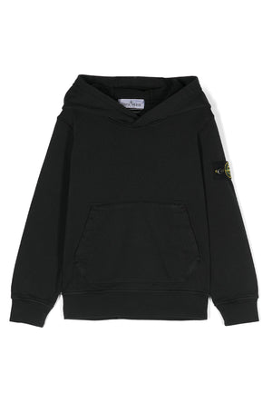 Felpa bambino Stone Island nera in cotone | ViaMonte Shop