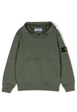 Felpa bambino Stone Island verde scuro in cotone | ViaMonte Shop