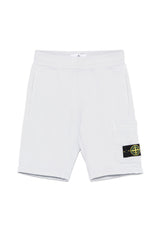 Bermuda bambino Stone Island bianco in cotone | ViaMonte Shop