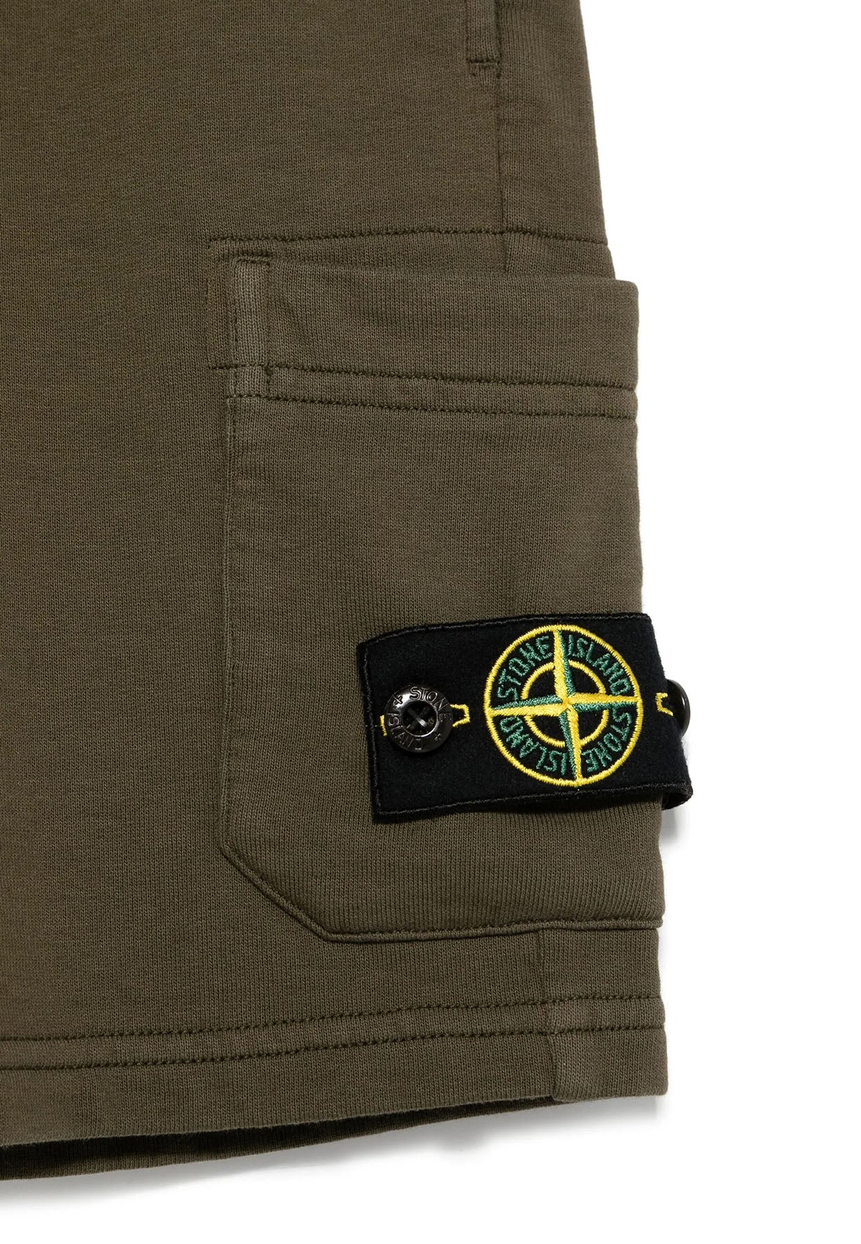 Bermuda bambino Stone Island verde scuro in cotone | ViaMonte Shop