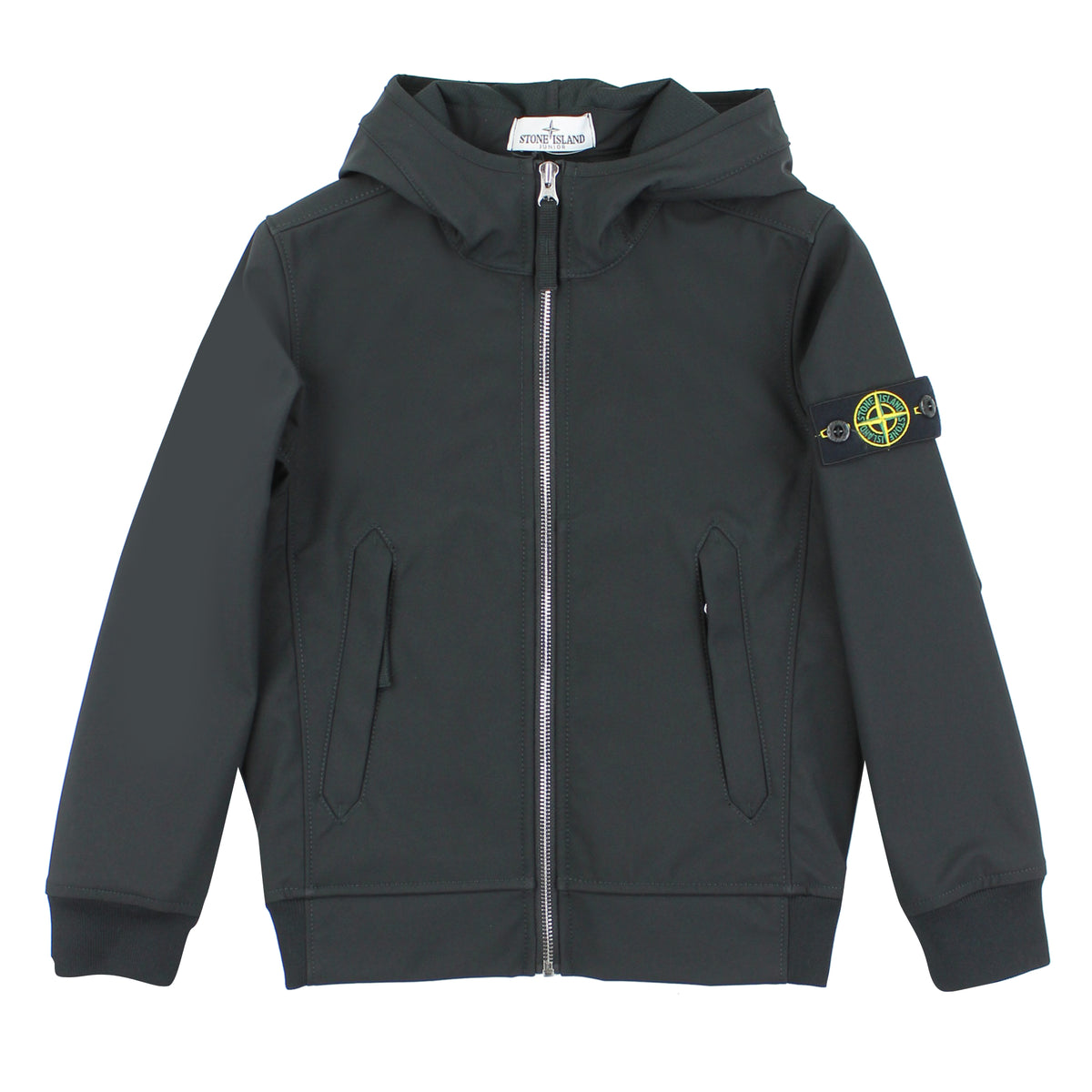 Giubbino bambino Stone Island nero in tessuto tecnico | ViaMonte Shop