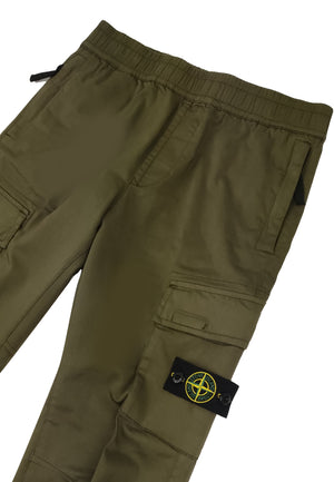 Pantalone cargo bambino Stone Island verde in cotone | ViaMonte Shop