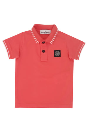 Polo bambino Stone Island arancione in piquet di cotone | ViaMonte Shop