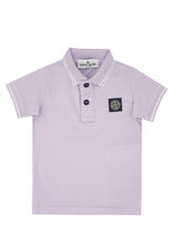 Polo bambino Stone Island lilla in piquet di cotone | ViaMonte Shop