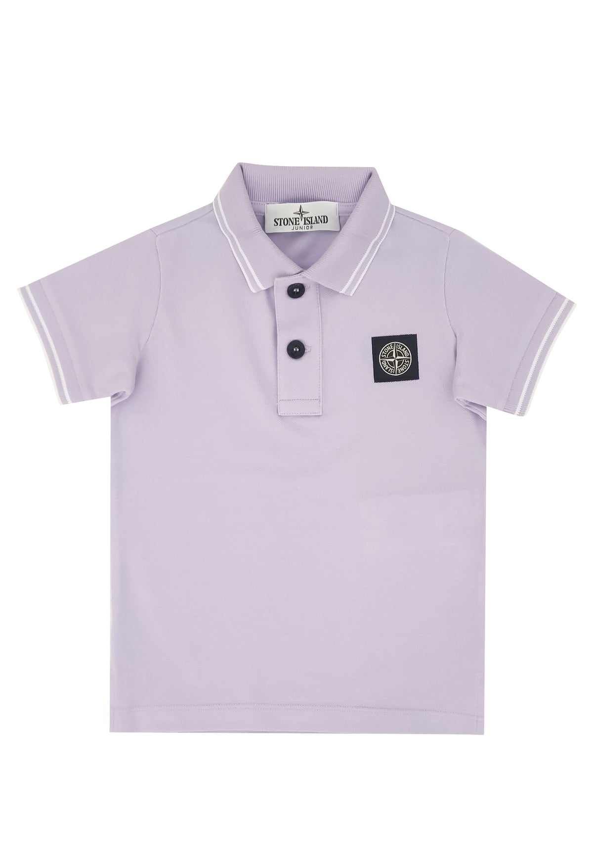 Polo bambino Stone Island lilla in piquet di cotone | ViaMonte Shop