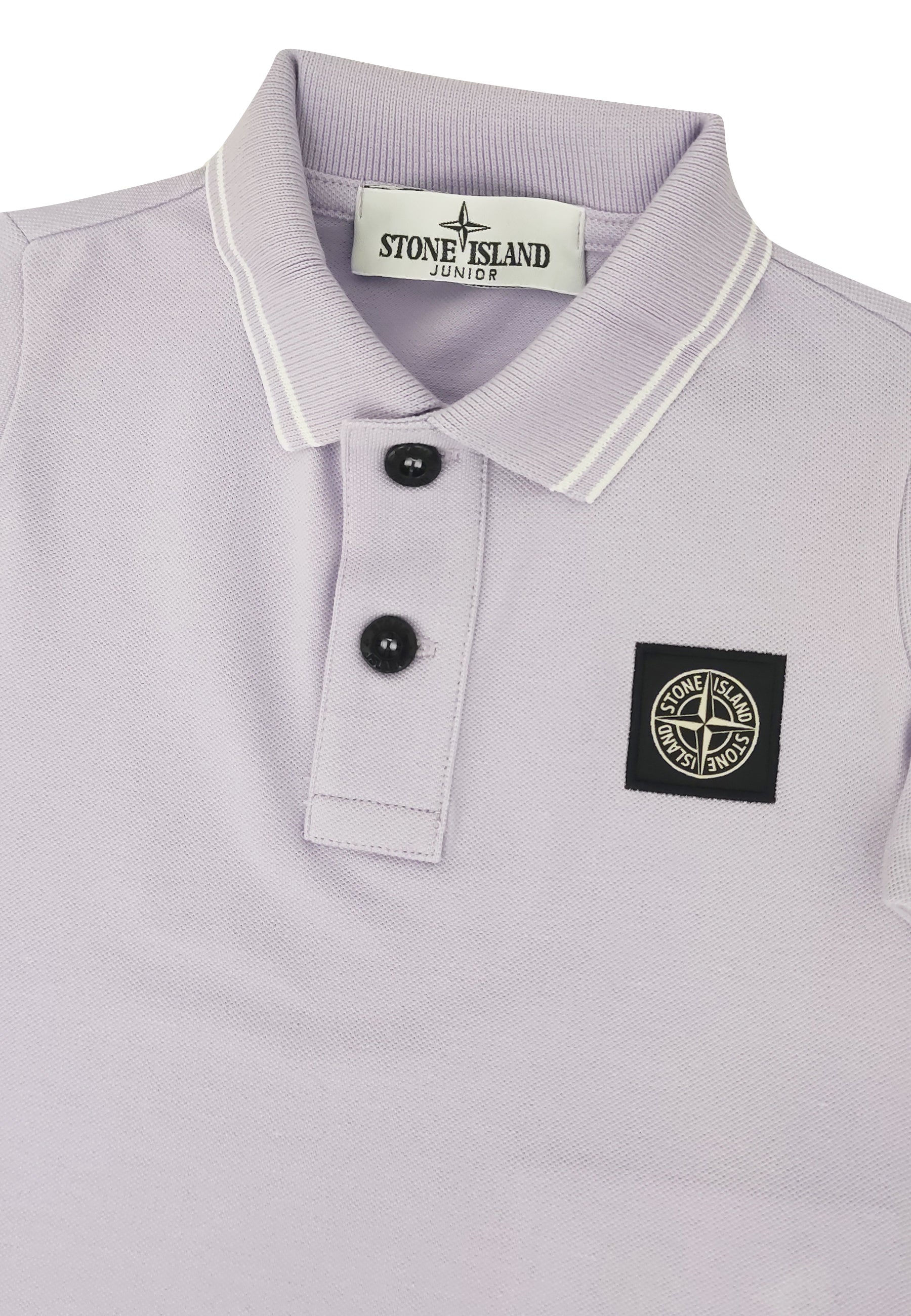Polo bambino Stone Island lilla in piquet di cotone | ViaMonte Shop