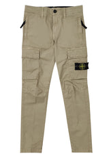 Pantalone bambino Stone Island beige in cotone | ViaMonte Shop