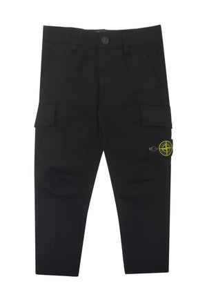 Pantalone bambino Stone Island nero in cotone | ViaMonte Shop