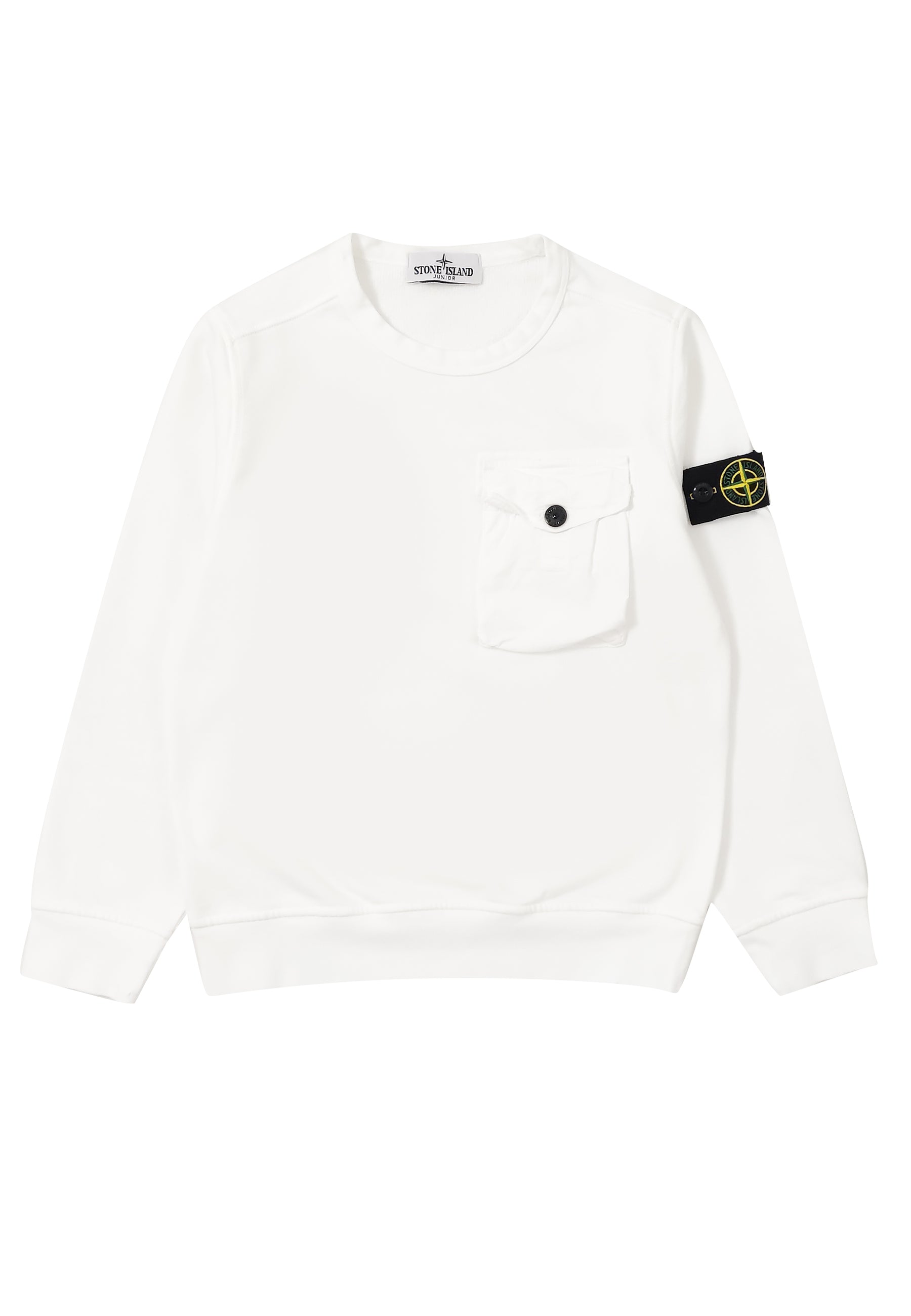 Felpa bambino Stone Island bianca in cotone | ViaMonte Shop