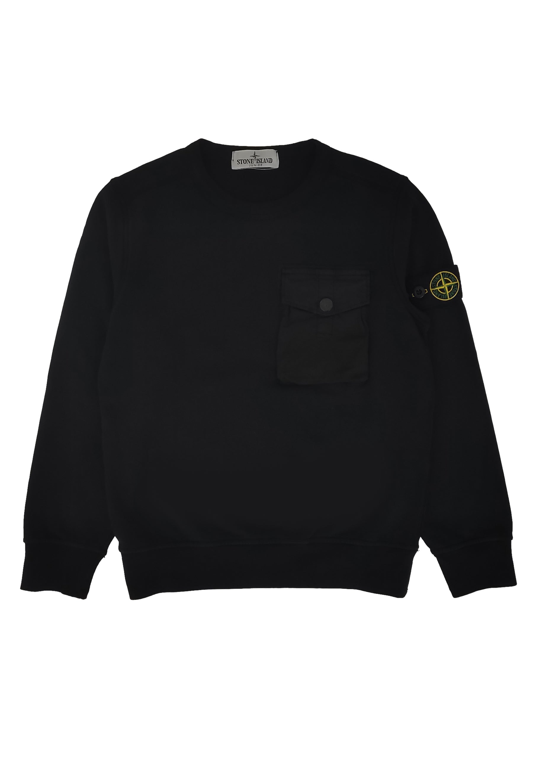 Felpa bambino Stone Island nera in cotone | ViaMonte Shop